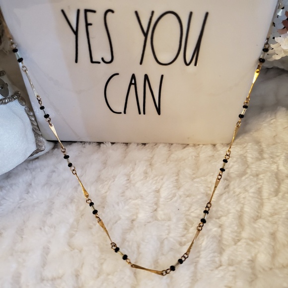 Beaded Necklace black & gold - Picture 1 of 3